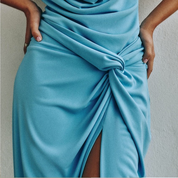 ZARA NWT DRAPED MIDI SKIRT WITH KNOT - Picture 5 of 9